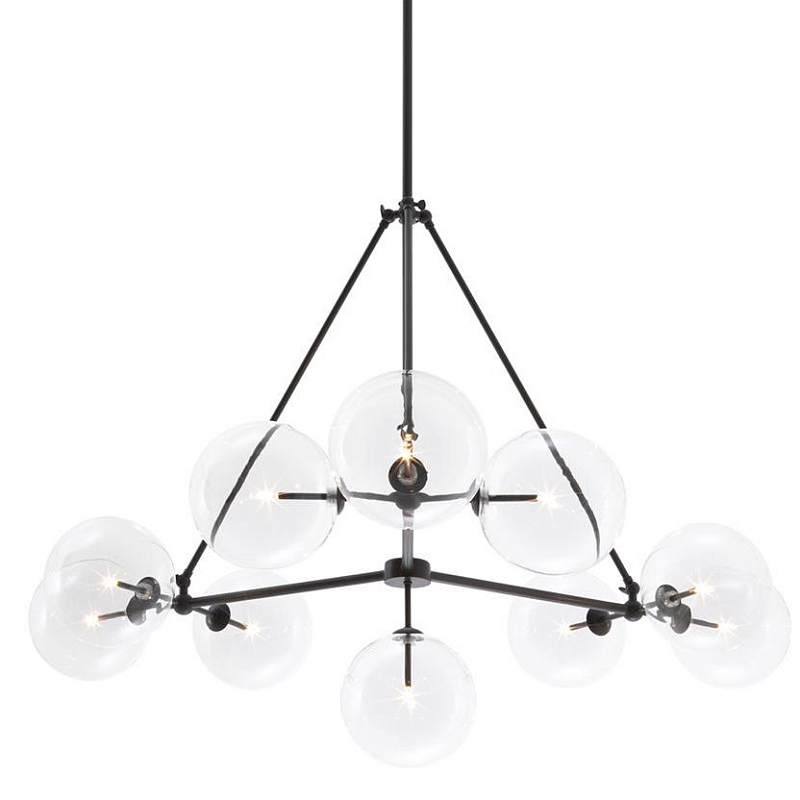 Люстра Chandelier Bermude Bronze Темная бронза Прозрачное Стекло Люстра Chandelier Bermude Bronze Темная бронза Прозрачное Стекло в Орле | Loft Concept