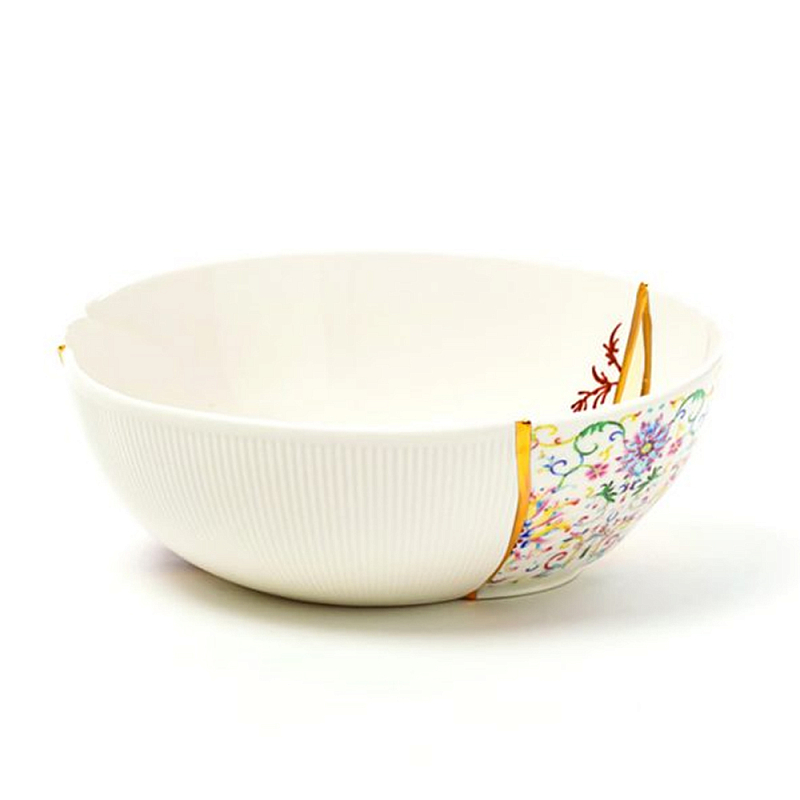 Салатник Seletti Kintsugi Белый Золотой Мульти в Орле | Loft Concept 