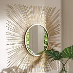 Зеркало-солнце круглое с золотыми лучам Sunrise варинант исполнения - 1 | Loft Concept в Орле