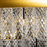 Люстра двухъярусная с золотого цвета и прозрачными подвесками Pettico варинант исполнения - 8 | Loft Concept в Орле