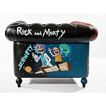 Кресло "Умный Умник" Rick and Morty graffiti chair натуральная кожа  варинант исполнения - 3 | Loft Concept в Орле