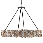 Люстра круглая с абажуром из устричных раковин Sea Ravens варинант исполнения - 3 | Loft Concept в Орле