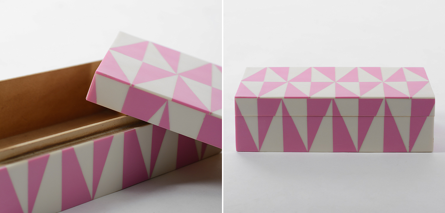 Шкатулка Pink Triangles Bone Inlay Box Шкатулка Pink Triangles Bone Inlay Box - Loft-Concept в Орле