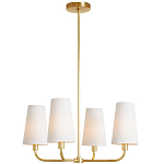 Люстра золотая с белыми тканевыми абажурами Coolness варинант исполнения - 2 | Loft Concept в Орле