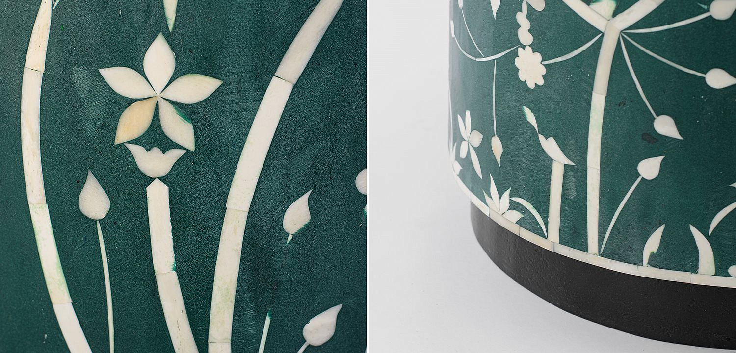 Табурет Green Flower Indian Bone Inlay stool Табурет Green Flower Indian Bone Inlay stool - Loft-Concept в Орле