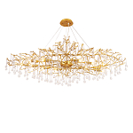 Люстра круглая подвесная с декором в виде ветвей и прозрачных подвесок из стекла в форме капель Droplet Chandelier варинант исполнения - 1 | Loft Concept в Орле