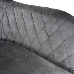 Стул с мягкой серой обивкой из велюра и подъемно-поворотным механизмом на черных колесиках Harper Gray варинант исполнения - 3 | Loft Concept в Орле