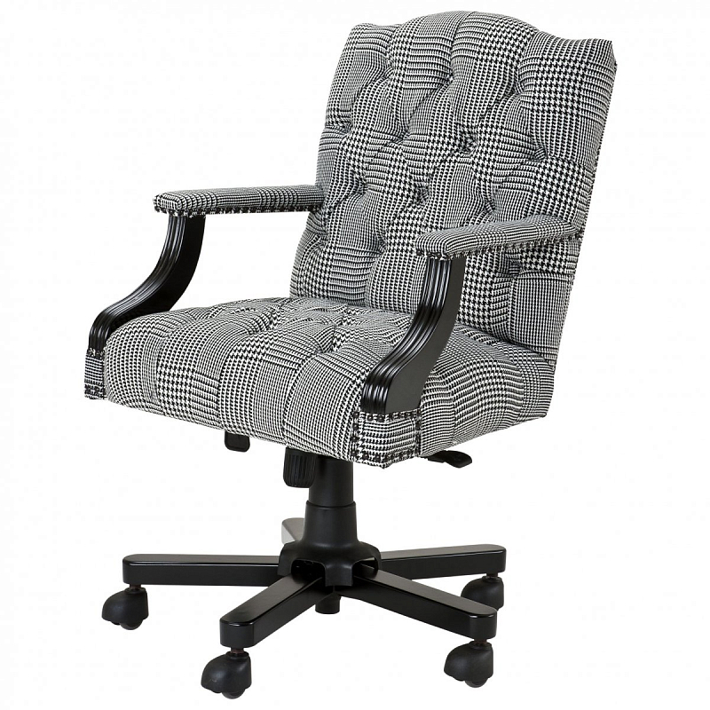 Офисное кресло Eichholtz Desk Chair Burchell black & white Черно-белый Черный Офисное кресло Eichholtz Desk Chair Burchell black & white Черно-белый Черный в Орле | Loft Concept