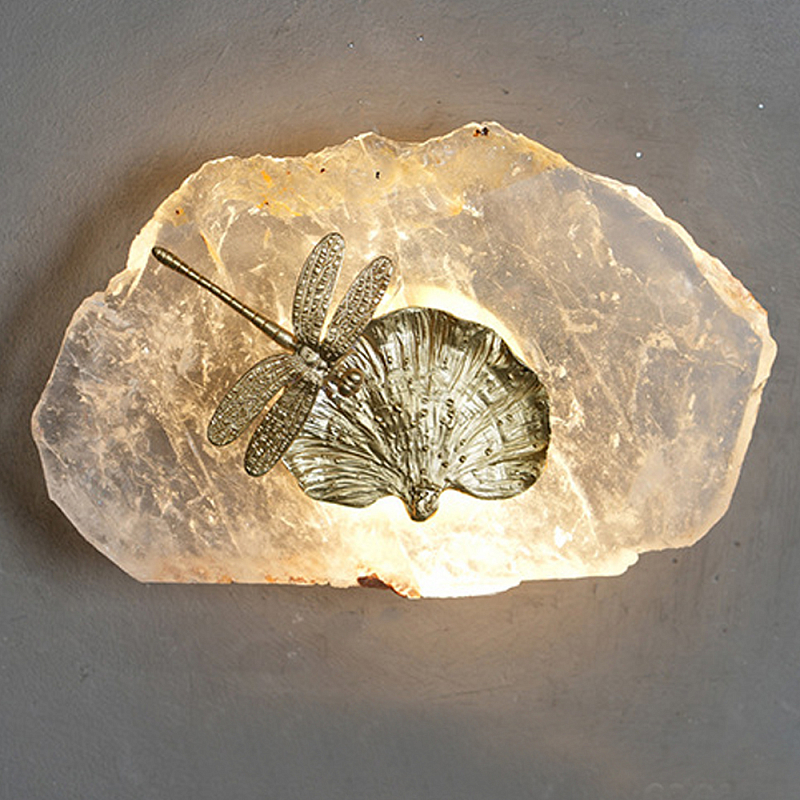 Бра Декоративный лист с стрекозой Glacial Fragment Медь Прозрачный Бра Декоративный лист с стрекозой Glacial Fragment Медь Прозрачный в Орле | Loft Concept