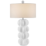 Настольная лампа белая с тканевым абажуром в форме цилиндра Morphing варинант исполнения - 3 | Loft Concept в Орле