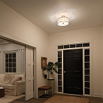 Потолочный светильник с двойным цилиндрическим плафоном из белого стекла и прозрачной органзы Kichler варинант исполнения - 10 | Loft Concept в Орле