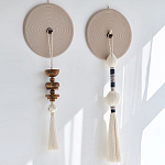 Аксессуар на стену диск с деревянными бусинами Wall Decor Thread Disc  варинант исполнения - 1 | Loft Concept в Орле