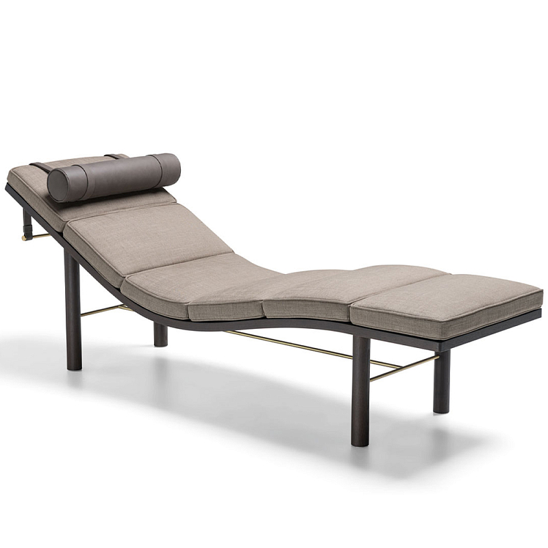 Дизайнерский шезлонг каркас из массива дерева TUSCANY Chaise lounge Коричневый Бежево-серый Дизайнерский шезлонг каркас из массива дерева TUSCANY Chaise lounge Коричневый Бежево-серый в Орле | Loft Concept
