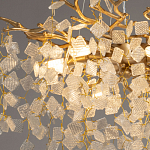 Люстра подвесная золотого цвета с декоративными ветвями и прозрачными рельефными подвесками FAIRYTREE Light варинант исполнения - 5 | Loft Concept в Орле
