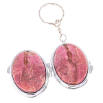 Зеркало брелок складное двухстороннее из натурального камня Родонит Stone Mirrors варинант исполнения - 3 | Loft Concept в Орле