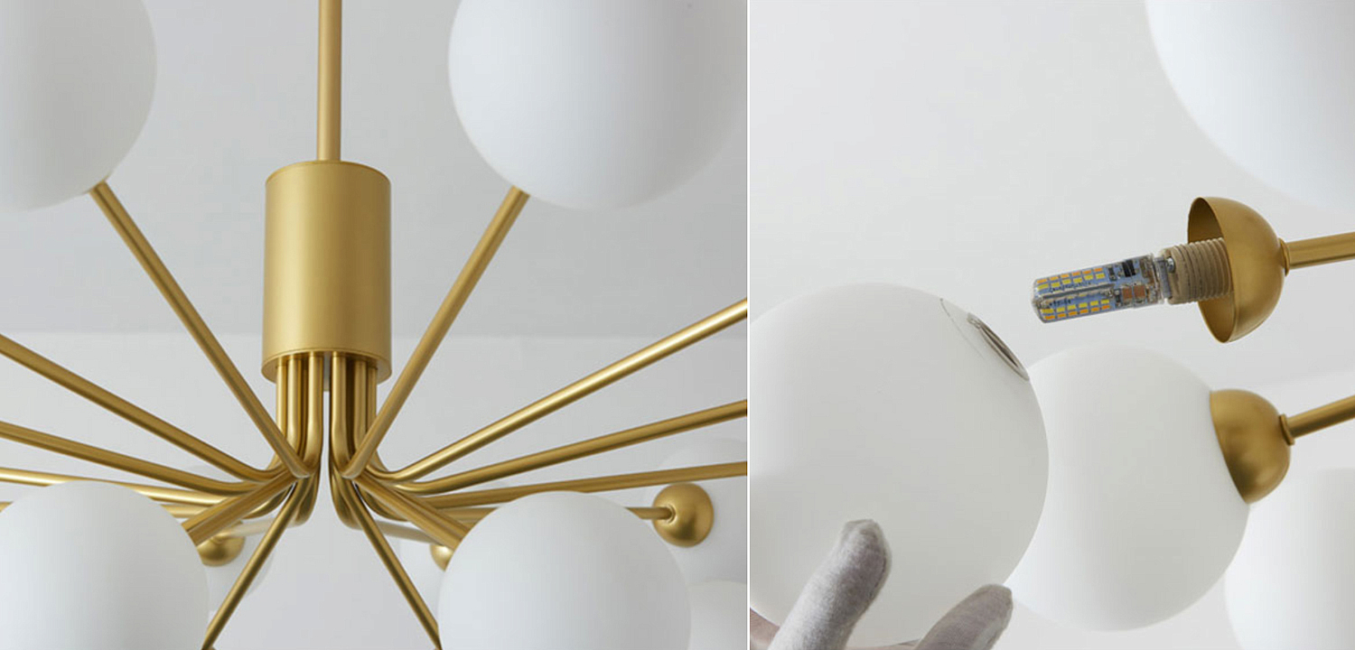 Люстра Berries Chandelier White Balloons Gold 18 Люстра Berries Chandelier White Balloons Gold 18 - Loft-Concept в Орле
