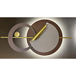 Бра круглое светодиодное в матовых оттенках коричневого и золотого цвета Kosmikos варинант исполнения - 1 | Loft Concept в Орле