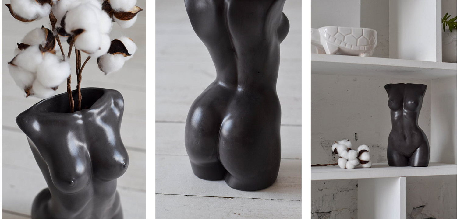 Ваза Vase Female Torso black Ваза Vase Female Torso black - Loft-Concept в Орле