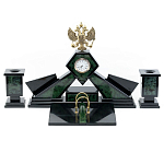 Настольный письменный набор из нефрита Герб России Dignity варинант исполнения - 1 | Loft Concept в Орле