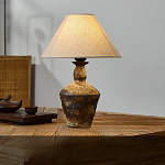 Настольная лампа с керамическим фактурным основанием и тканевым абажуром Eastern Tale варинант исполнения - 5 | Loft Concept в Орле