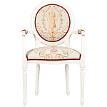 Полукресло из массива бука бежевое с растительным орнаментом Raffael Angel Beige Chair варинант исполнения - 1 | Loft Concept в Орле