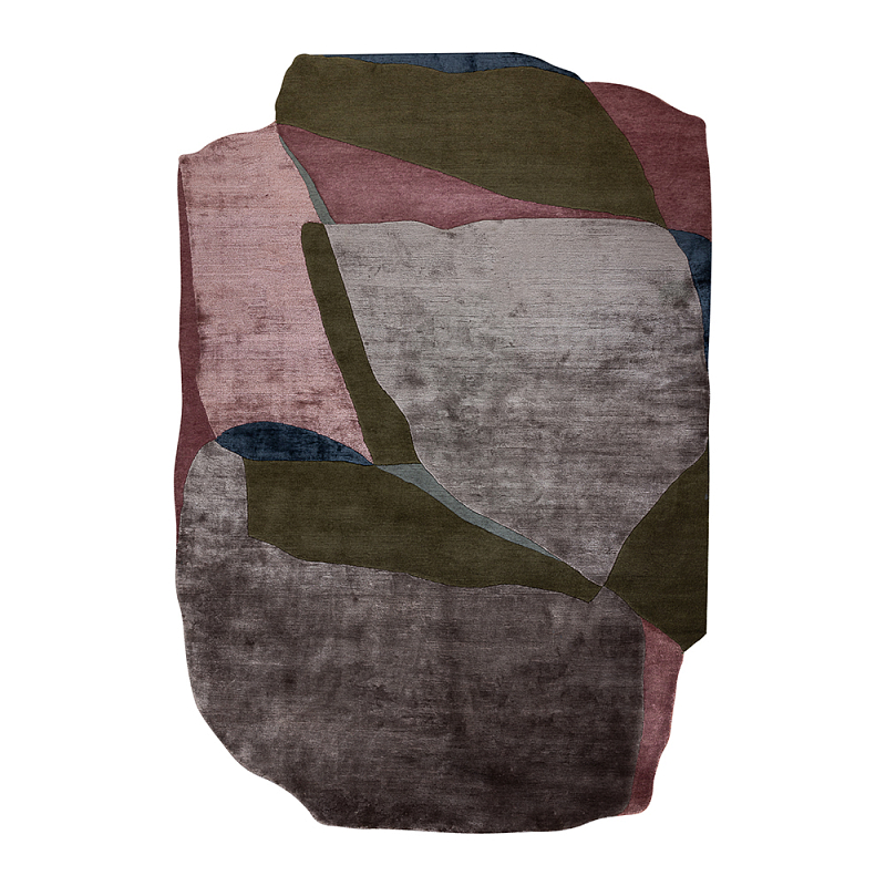 Ковер шелк Manhattan Wool Silk Carpet II Розовый Серый Зеленый в Орле | Loft Concept 