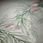 Обои ручная роспись Silk Tree Colourway SC-92 on Crackled Silver on Shell Pink metallic silk варинант исполнения - 3 | Loft Concept в Орле
