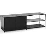 ТВ-тумба из металла с 2-мя дверцами и полками Damian Metal TV Stand варинант исполнения - 2 | Loft Concept в Орле
