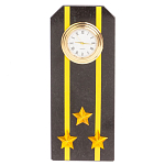 Часы подарочные настольные в виде погона ВМФ из натурального камня Змеевик Military Clock варинант исполнения - 6 | Loft Concept в Орле