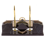 Настольный письменный набор из бежевого мрамора с часами Marble Accessory варинант исполнения - 3 | Loft Concept в Орле