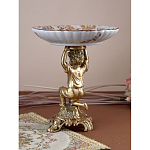 Чаша с цветочным орнаментом на ножке в виде бронзового ангела Eden Garden варинант исполнения - 6 | Loft Concept в Орле