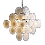 Люстра  с каскадом из круглых декоративных элементов  White Clear Glass Chandelier варинант исполнения - 6 | Loft Concept в Орле