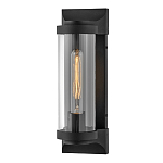 Настенный фонарь в индустриальном стиле с вытянутым цилиндрическим плафоном из прозрачного стекла и черным корпусом Hinkley варинант исполнения - 4 | Loft Concept в Орле