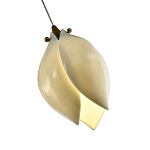 Подвесной светильник светодиодный с белым плафоном в виде цветка из фарфора и стали Flower Light Gold варинант исполнения - 3 | Loft Concept в Орле