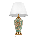 Настольная лампа бирюзовая с цветочным принтом Turquoise Flight варинант исполнения - 3 | Loft Concept в Орле