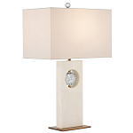 Настольная лампа из мрамора с тканевым прямоугольным абажуром Eternity варинант исполнения - 3 | Loft Concept в Орле