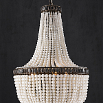 Люстра каплевидной формы декорированная нитями стеклянных бусин молочного цвета Bead threads варинант исполнения - 2 | Loft Concept в Орле