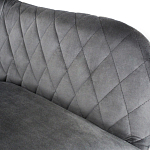 Барный стул со спинкой и подлокотниками на 4-х металлических ножках Douglas Rhombus Серый Велюр варинант исполнения - 4 | Loft Concept в Орле