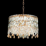 Люстра круглая с хрустальными подвесками на золотистом каркасе Roul Crystal Light варинант исполнения - 6 | Loft Concept в Орле