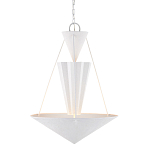 Люстра светодиодная белая геометрической формы с рифленым плафоном White Geometric Lamps варинант исполнения - 1 | Loft Concept в Орле