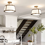 Потолочный светильник со светлым текстильным абажуром Hinkley варинант исполнения - 10 | Loft Concept в Орле