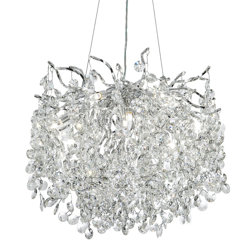 Люстра с хрустальными подвесками на металлических ветках Fairytree Light Silver Chandelier 10 Серебряный Прозрачное Стекло Люстра с хрустальными подвесками на металлических ветках Fairytree Light Silver Chandelier 10 Серебряный Прозрачное Стекло в Орле | Loft Concept