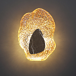 Бра с волнообразным стеклянным плафоном и вставкой из мрамора Liquid Stone варинант исполнения - 9 | Loft Concept в Орле