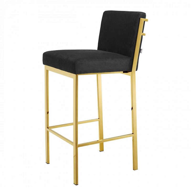 Барный стул Eichholtz Bar Stool Scott Gold Черный Глянцевое золото Барный стул Eichholtz Bar Stool Scott Gold Черный Глянцевое золото в Орле | Loft Concept