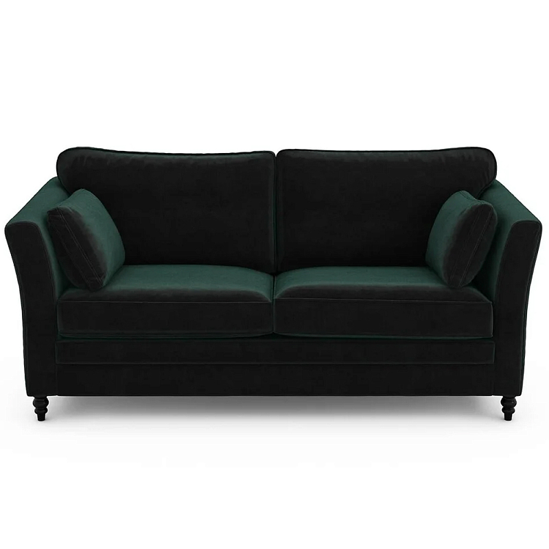 Диван с обивкой из велюра зеленый Gibbs Dark Green Sofa Зеленый Черный Диван с обивкой из велюра зеленый Gibbs Dark Green Sofa Зеленый Черный в Орле | Loft Concept