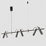 Люстра с 8-ю цилиндрическими плафонами на магнитном креплении и черным металлическим основанием Bronze Concert варинант исполнения - 2 | Loft Concept в Орле