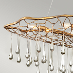 Люстра подвесная золотого цвета с металлическим сетчатым основанием и стеклянными каплевидными подвесками Hinkley варинант исполнения - 10 | Loft Concept в Орле