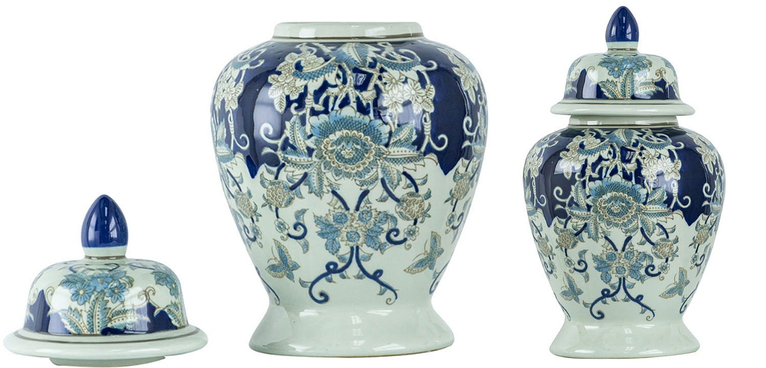Ваза с крышкой Blue & White Ornament Vase 42 Ваза с крышкой Blue & White Ornament Vase 42 - Loft-Concept в Орле