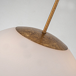 Подвесной светильник золотого цвета с полусферическим опаловым плафоном и декоративным элементом Elstead Lighting варинант исполнения - 5 | Loft Concept в Орле