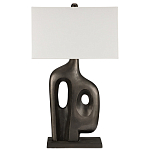 Настольная лампа с прямоугольным тканевым абажуром на фигурном каркасе Brutilist  варинант исполнения - 4 | Loft Concept в Орле